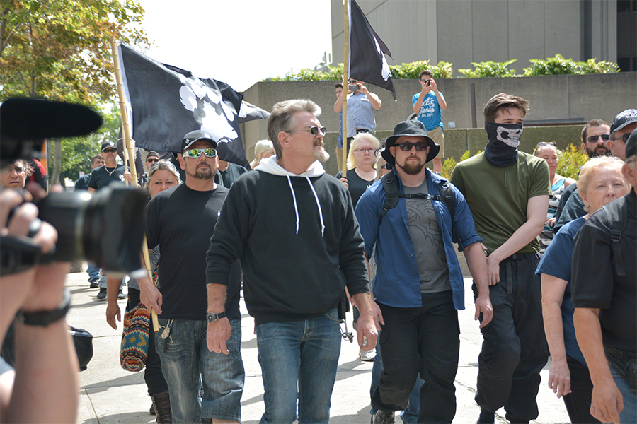 Neo-Nazi member of La Meute, supposedly “suspended”, present at Quebec City demonstration