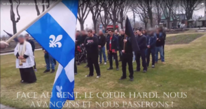 Messe officiée par un prêtre de la Fraternité sacerdotale Saint-Pie X, le 1er mai 2016, à Québec, à l'intention des militant-e-s d'Atalante et de la Fédération des Québécois de souche.