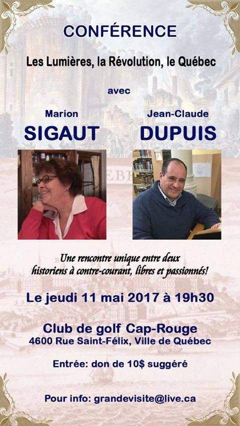 Affiche annoncant une conférence de Jean-Claude Dupuis, proche de la Fraternité sacerdotale Saint-Pie X, dont Atalante aurait assuré la sécurité.