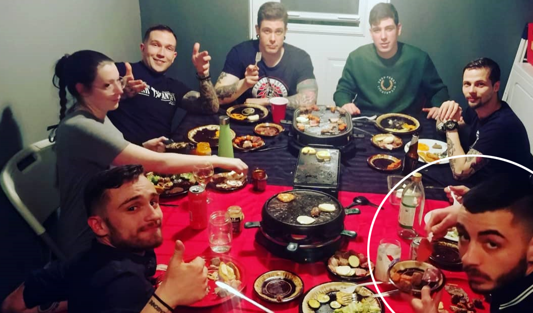  Louis Fernandez fait bonne chair avec le noyau dur d’Atalante et des Québec Stompers, mars 2019.