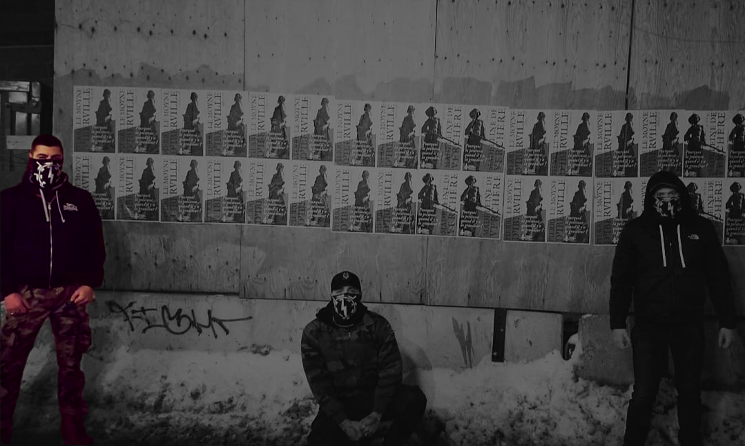  Louis Fernandez participe à une action d’affichage avec Atalante, hiver 2019.