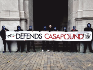 Banderole d'Atalante en soutien à CasaPound, le 30 octobre 2018.